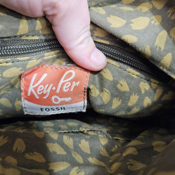 Fossil Canvas & Quilted‎ Crossbody Bag Adjustable Strap Multi-Pocket Purple Gray - Picture 9 of 12